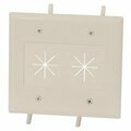 Swe-Tech 3C Easy Mount Series Dual Gang Cable Passthrough Wall Plate with Flexible Opening, Lite Almond FWT45-0015-LA